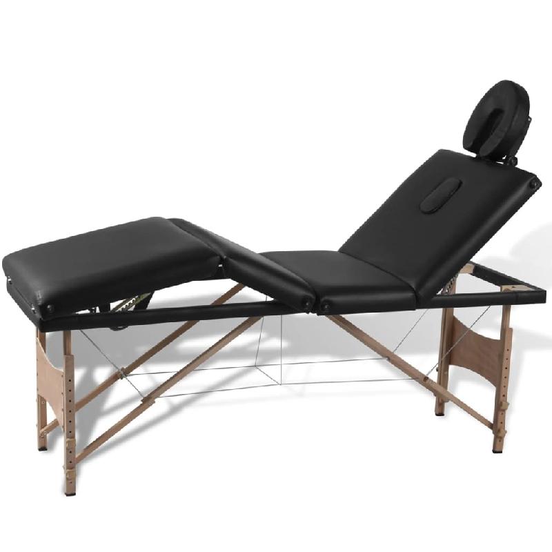 TABLE PLIABLE DE MASSAGE 4 ZONES AVEC CADRE EN BOIS NOIR 02_0001891_0