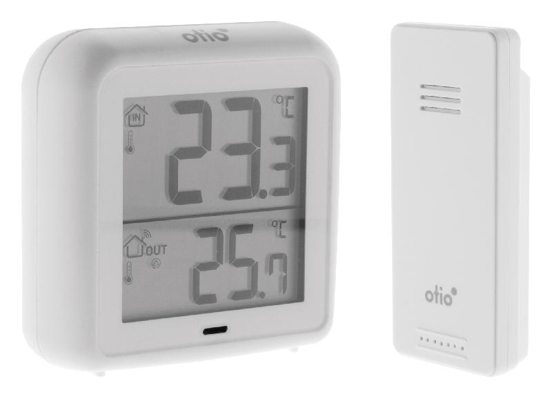 Thermomètre – hygromètre avec capteur sans fil blanc - Otio_0