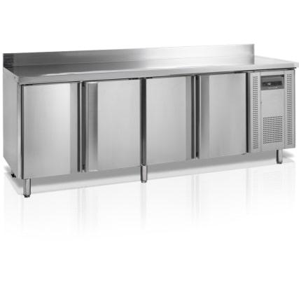 Timbre desserte réfrigérée inox avec dosseret 4 portes profondeur 700 - 480 litres - SK6410/+SP_0