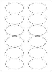 Étiquette auto-collante réf. ***12ov1/* - format arrondi - 12 étiquettes ovales 75x45mm_0