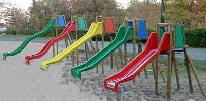 Toboggan avec surface amortissante - Hauteurs de 0.90m à 2.30m - Pour enfants de 2 à 11 ans_0