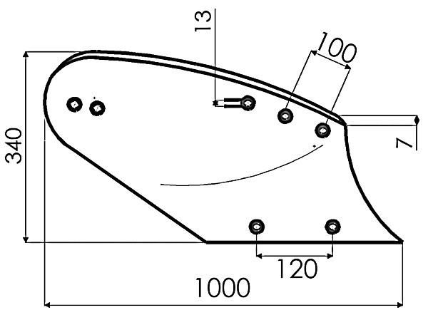 VERSOIR GAUCHE 14'' HEL. 5HN ADAPTABLE G&B