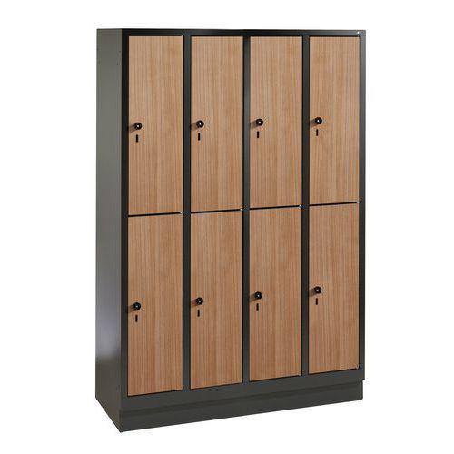 VESTIAIRE BOIS 8 CASES PENDERIE 4 COLONNES LARGEUR 300 MM