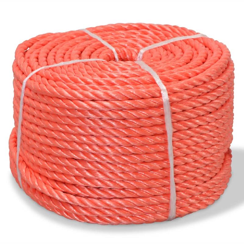 Vidaxl corde torsadée polypropylène 16 mm 250 m orange 143841_0
