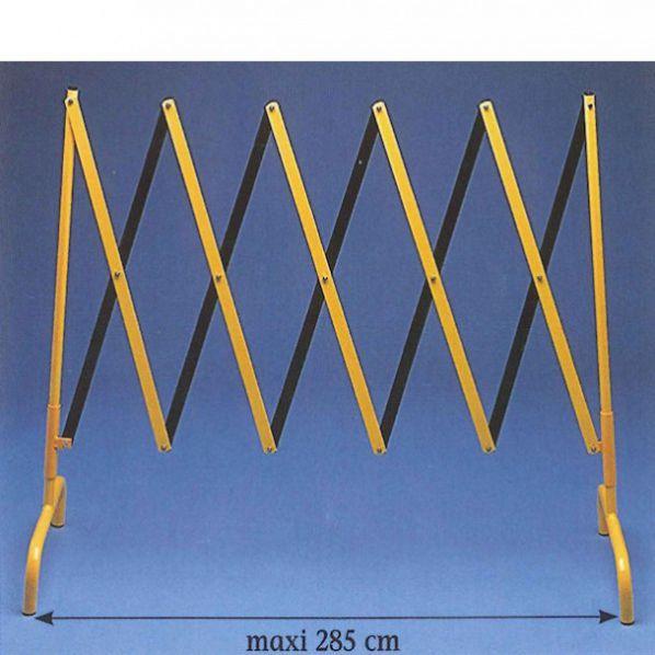 Barrière télescopique jaune et noir - polyvalente pour chantiers - marque Rolléco_0