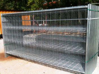Barrières de chantier mobile 3,50m x 1,90m , 2 poteaux, 2 tubes hortizontaux galvanisées_0