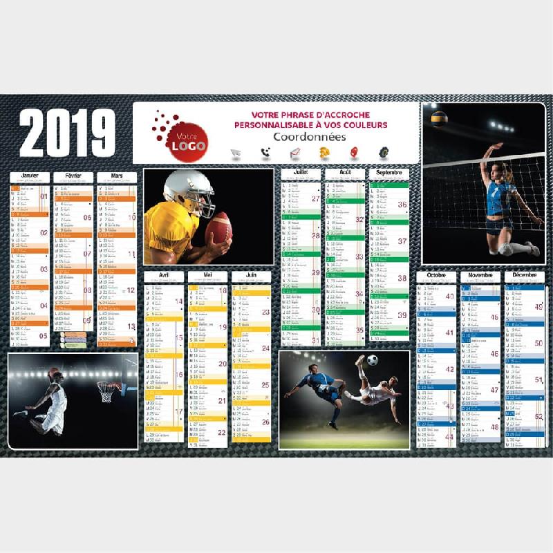 Calendrier sports collectifs - 66 x 43 cm_0