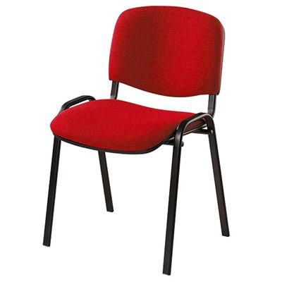 CHAISE DE RÉUNION & VISITEUR 4 PIEDS PRIMO ISO - TISSU ROUGE