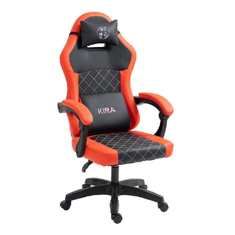 Chaise gaming Katana simili cuir noir et rouge 58.5 x 28.5 x 80 cm Kira - multicolore matière synthétique 3663111202489_0