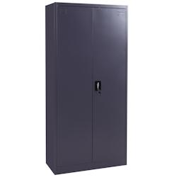 Décoshop26 - Armoire de bureau en acier 2 portes verrouillables en métal 185x90x40 cm gris foncé 04_0006413 - gris 3000261749714_0
