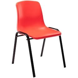 Décoshop26 - Chaise visiteur empilable salle d'attente en plastique rouge et métal 10_0003732 - 3000251739718_0