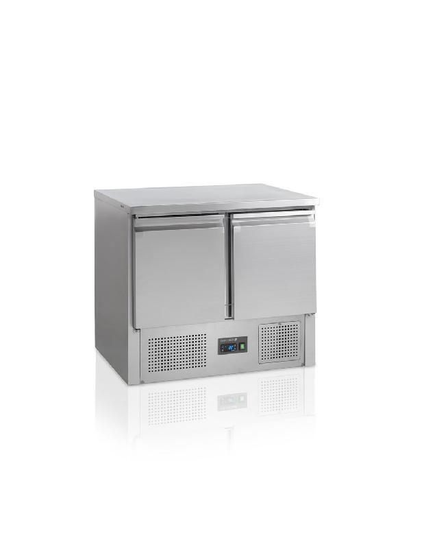 Desserte réfrigérée négative 2 portes - inox - 230 litres - centrale TEFCOLD SA910BT_0