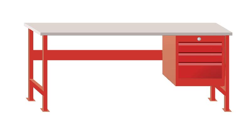 Établi modulaire Multiplex avec armoire à tiroirs 3T 2000 mm MW Tools MOD205_0