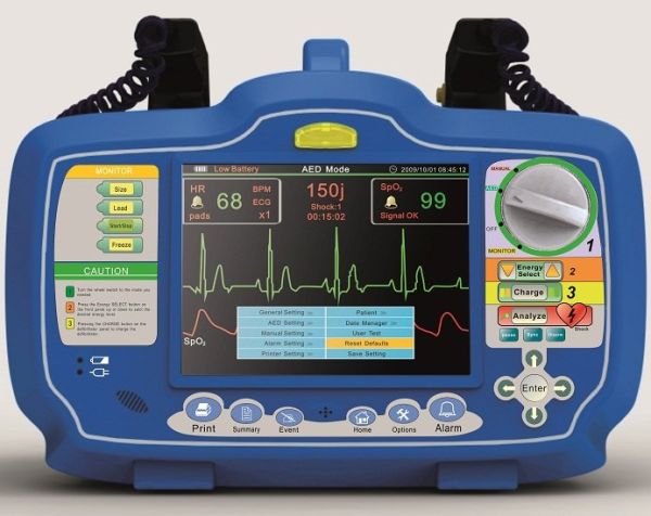 Modèle care 2000 - défibrillateur avec moniteur biphasé et écran haute résolution_0
