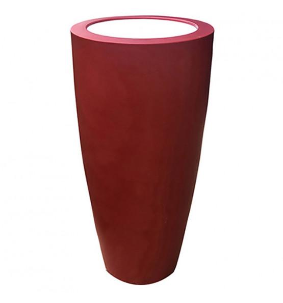 Pot conique 3 en 1 - Pot de fleurs, mange-debout, seau à champagne - Polyéthylène blanc, fabrication française_0