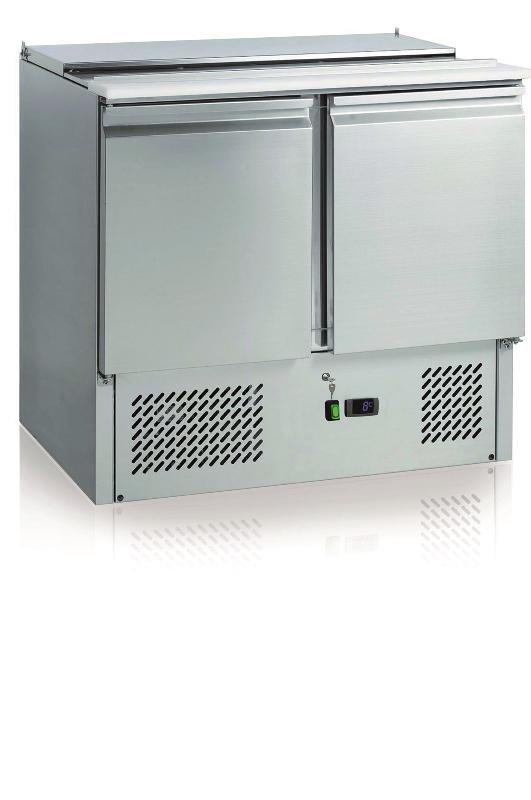 Saladette réfrigérée inox couvercle télescopique avec 2 portes +2/+8°c - S900STD_0