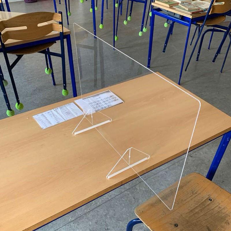 Séparateur d'espace en plexiglas pour personnes assises côte à côte - Modèles 40x60 cm et 60x80 cm_0