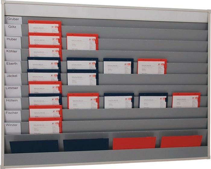 Tableau d'organisation EICHNER - H1282xl1580xP78 mm - 10 rails gris en polypropylène_0