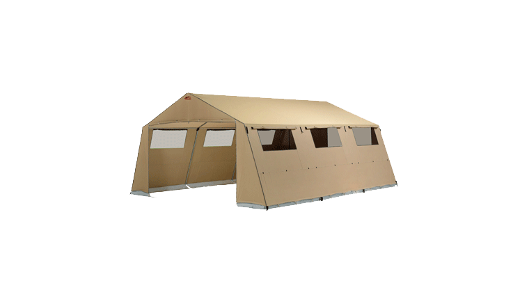 Tente de stockage fermée toucan 600 / structure fixe en acier / couverture multi-éléments en polyester et pvc / porte / fenêtre / 6 x 5 x 2.60 m_0