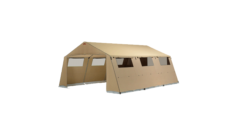 Tente de stockage fermée Toucan 600 - structure fixe en acier - polyester et PVC - 6x5x2,60m - portes et fenêtres_0