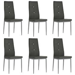 VidaXL Chaises à Manger Lot De 6 Gris Similicuir - gris 275434_0