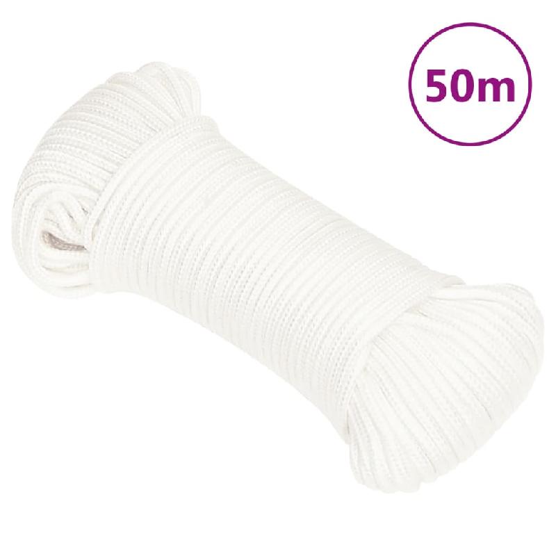 Vidaxl corde de bateau blanc complet 5 mm 50 m polypropylène 152545_0