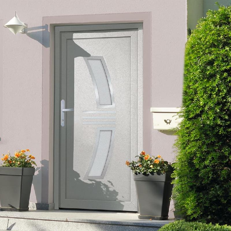 Vidaxl porte d'entrée blanc 108x208 cm pvc 3187925_0