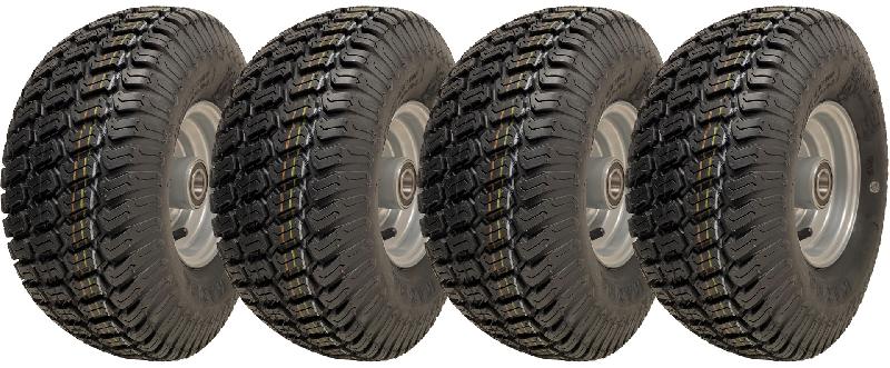 15x6.00-6 Roues de tondeuse à gazon 4ply P332 pneu sur jante 25mm roulements (lot de 4)_0