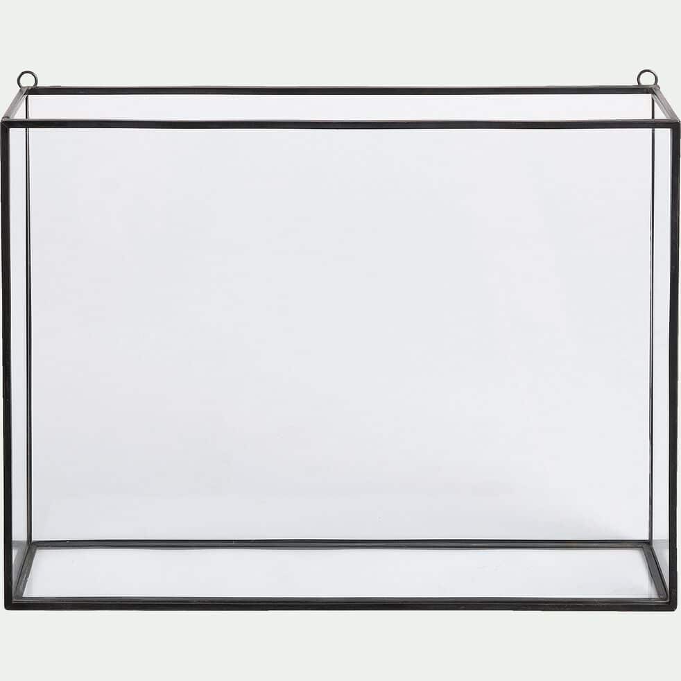 26967400 - vitrine murale en verre et métal - noir - alinea - bibio - l30xl7xh24 cm_0