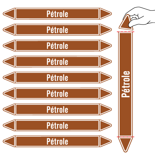 Étiquettes adhésives de marqueur de tuyauterie Liquides inflammables_0