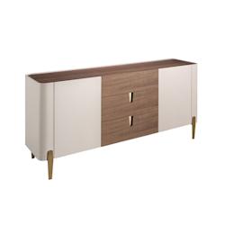 AC ANGEL CERDA Angel Cerdá Buffet haut, tissu, noyer et acier poli doré 3272C 82 x 53 x 169 - gris Bois manufacturé 8435631035190_0