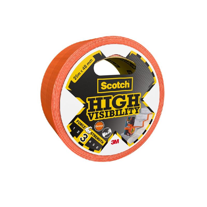 Adhésif de réparation SCOTCH - haute visibilité orange - 25 m x 48 mm - multi-usage, intérieur/extérieur_0