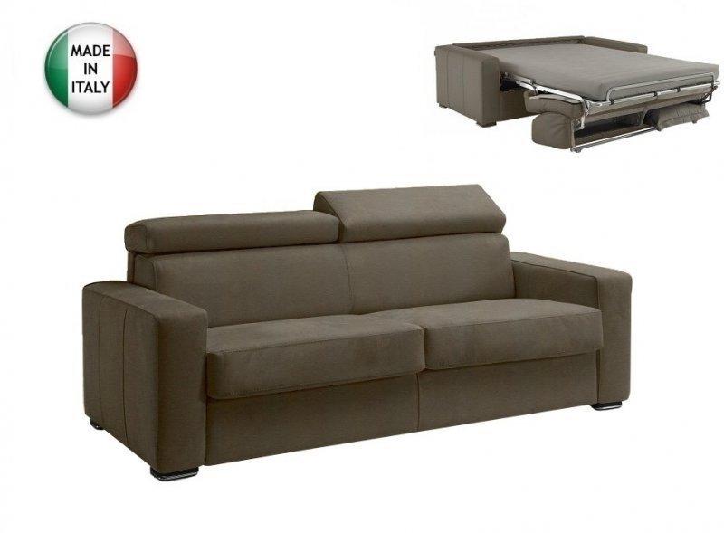 CANAPÉ EXPRESS SIDNEY DELUXE 120 CM CUIR VACHETTE TAUPE MATELAS 16 CM_0