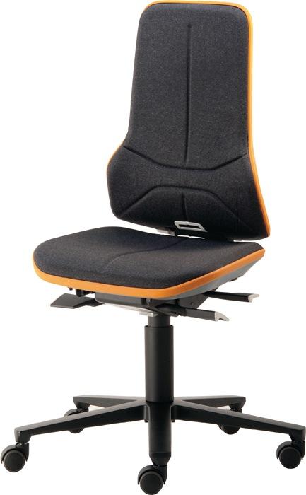Chaise atelier pivotante Neon - rouleaux sans élément rembourrage orange 450-620 mm - contact permanent BIMOS_0