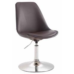 Décoshop26 - Chaise de salle à manger x1 pivotante hauteur réglable en PVC marron et pied trompette en métal chromé 10_0003774 - marron 3000251762259_0