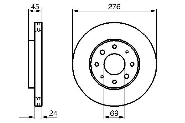 Disque de frein Bosch 0986479140 - ventilé - 4 trous - épaisseur 24mm - avant - boîte de 2_0