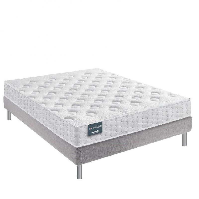 ENSEMBLE DUNLOPILLO 160*200 CM EUGEN 21 CM MATELAS MÉMOIRE DE FORME SOMMIER DÉCO JEU DE 4 PIEDS GRIS_0