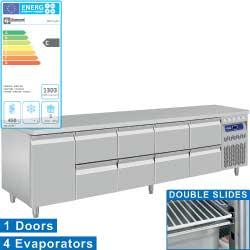 Ensemble table frigorifique DT274/EL - 4x CA1/2-PM - Gastro Line PLUS_0