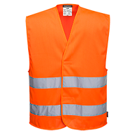 Gilet réfléchissant 2 bandes Hi-Vis MeshAir orange C374, L/XL - Certifié CE, tissu en maille aérée_0