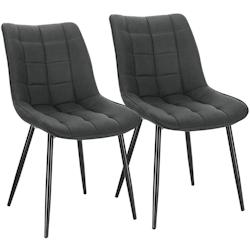 Helloshop26 - Chaises de cuisine 2 pièces en tissu anthracite 19_0000188 - 3000239378984_0