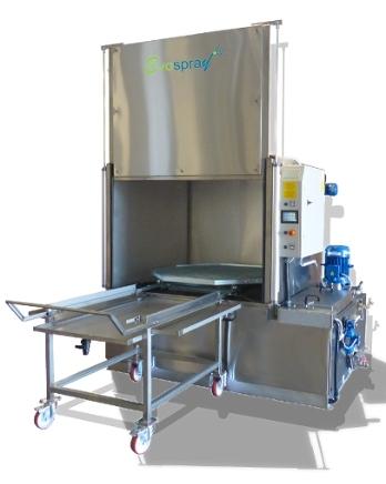 Machine de lavage par aspersion pour des volumes et poids considérables thor