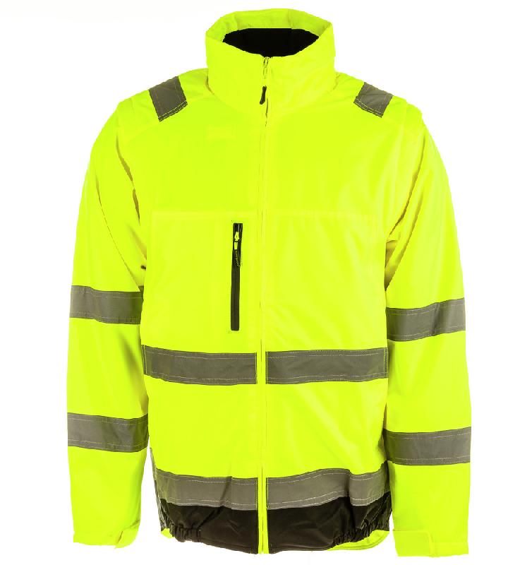 PARKA HAUTE VISIBILITÉ 2 EN 1 REFLEX JAUNE FLUO/NOIR