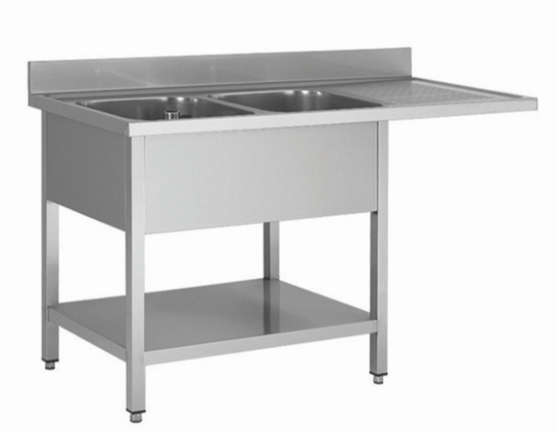 Plonge professionnel en inox avec passage lave vaisselle a droite 1800x700x850+100mm - THSTR187SBL2_0