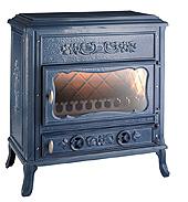 Poêles à bois Vendôme - 10 kW - Rendement 70% - Bûches 50 cm - Finitions anthracite, émaillé bleu ou vert_0