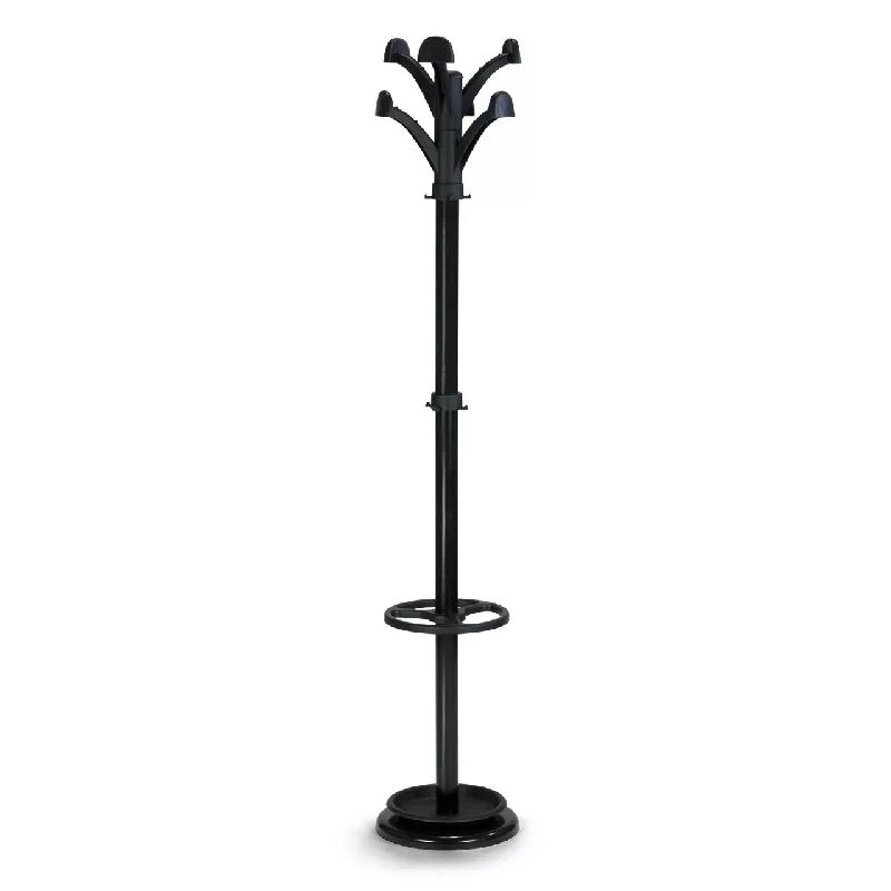 Porte-manteaux So Lucera - 6 patères et 3 porte-parapluies en acier époxy noir - Garantie 3 ans_0