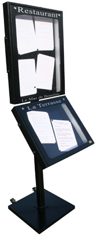 Porte-menu lumineux - Étanche, 6 à 9 pages A4, extérieur - AQUITAINE_0