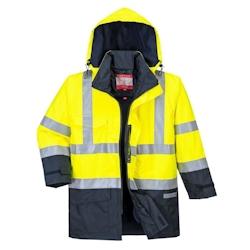 Portwest - Parka de pluie Bizflame bicolore multirisques HV Jaune / Bleu Marine Taille M - M jaune 5036108180493_0