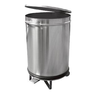 POUBELLE 100L ACIER INOX AVEC PEDALE