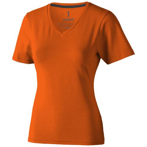 T-shirt bio manches courtes pour femme - Kawartha 38017335 - Col V, tissu extensible, coton biologique_0