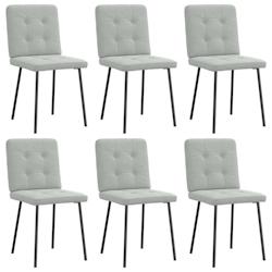 VidaXL Chaises à Manger Lot De 6 Gris Clair Velours - gris 8721158568724_0